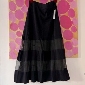Majestic Black Sheer Panel Skirt NWT Sz. M